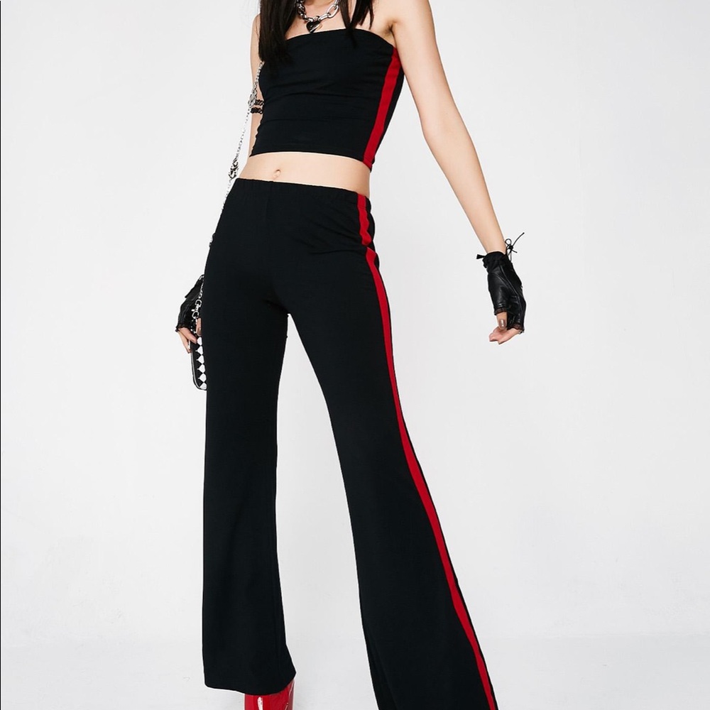 Dolls Kill Red Stripe Pant Set